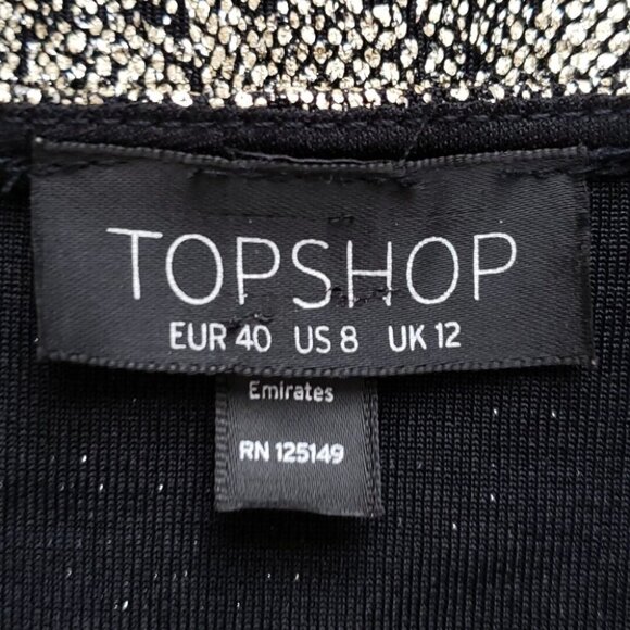 NWOT Topshop Metallic Gold Snakeskin Stretch Bodycon Dress - Picture 7 of 7